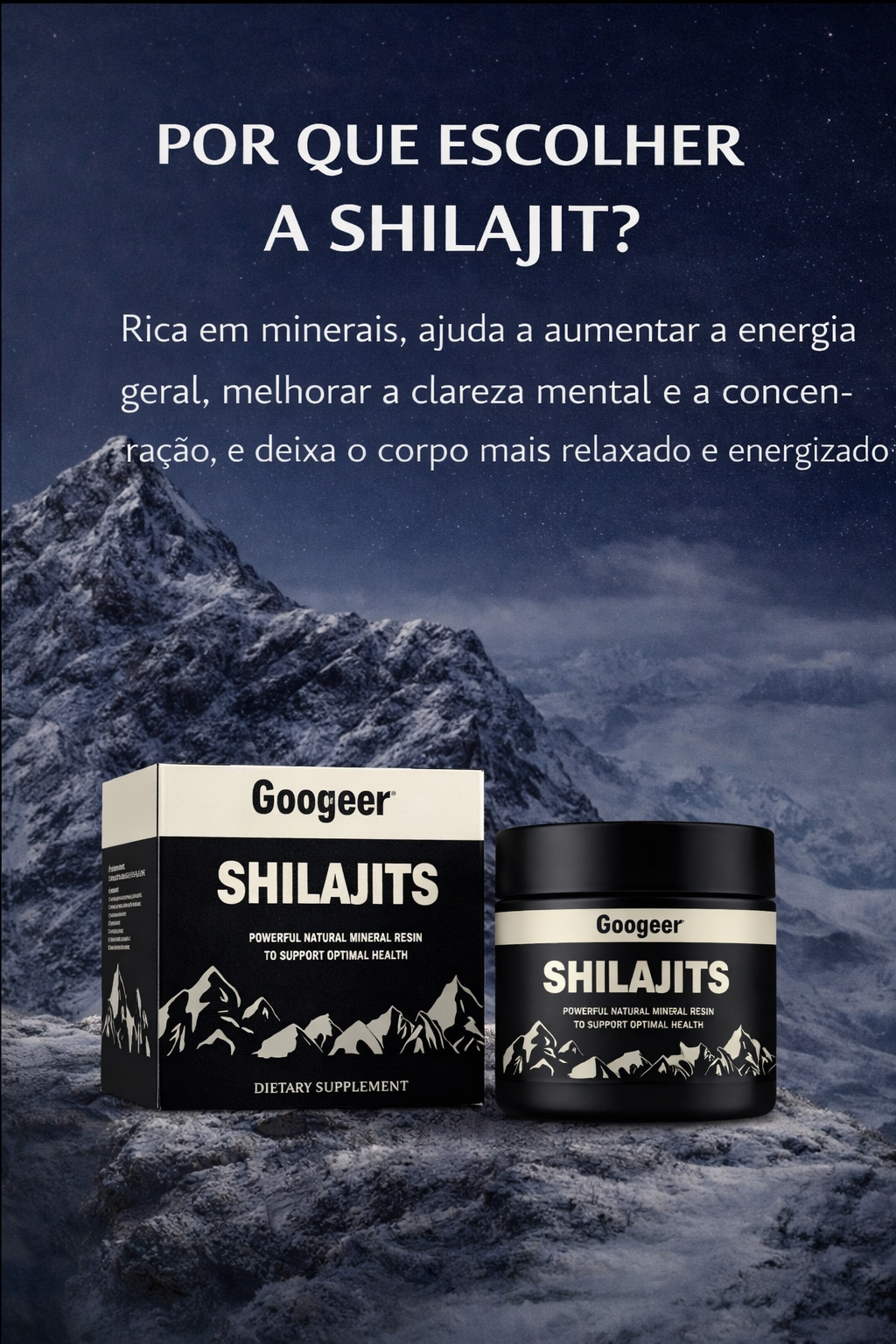 Recipiente de Shilajit armazenado corretamente